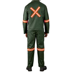 Acid Resistant Polycotton Conti Suit - Reflective Arm, Legs & Back - Orange Tape