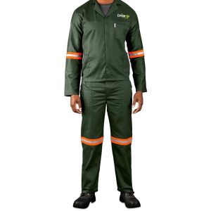 Acid Resistant Polycotton Conti Suit - Reflective Arm & Legs - Orange Tape