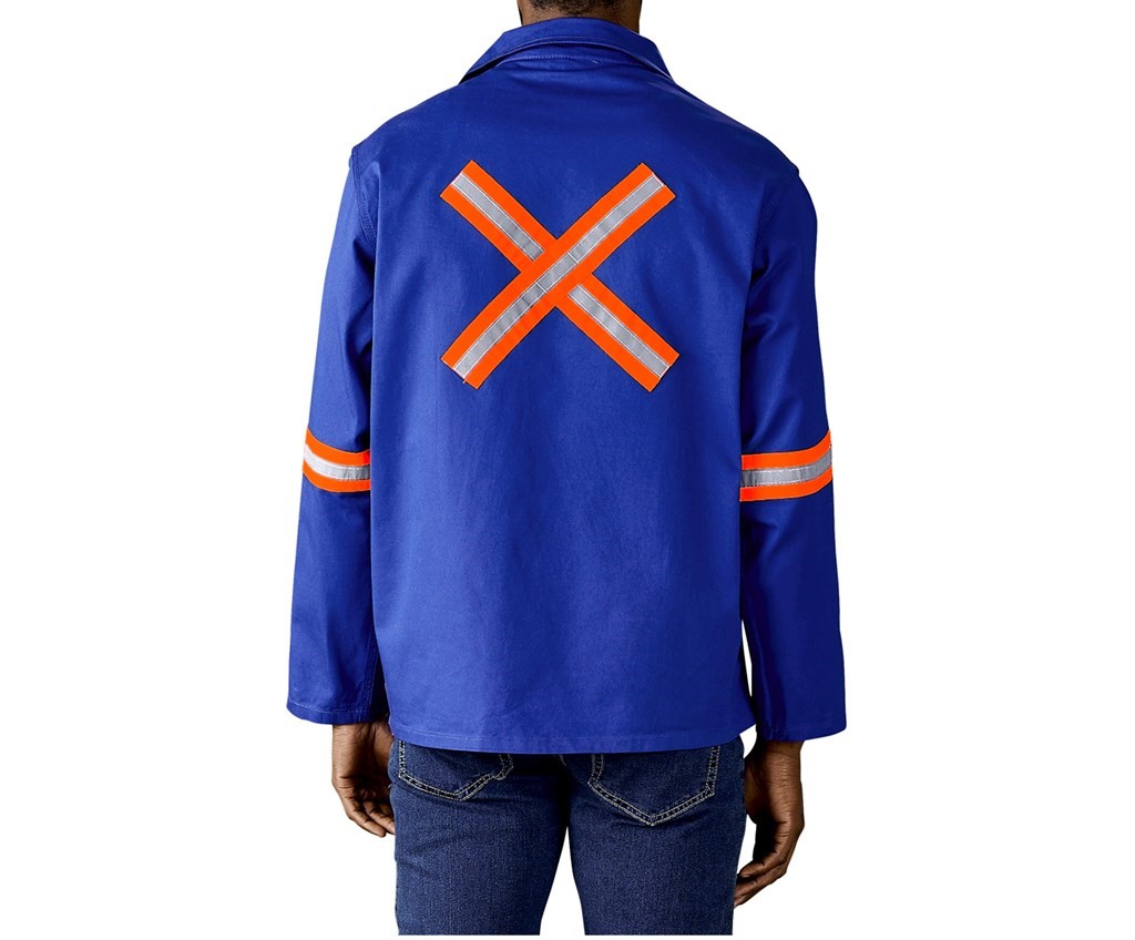 Artisan Premium 100% Cotton Jacket - Reflective Arms & Back - Orange Tape