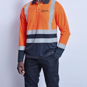 Long Sleeve Surveyor Two-Tone Hi-Viz Golf Shirt