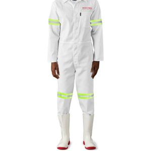 Safety Polycotton Boiler Suit - Reflective Arms & Legs - Yellow Tape